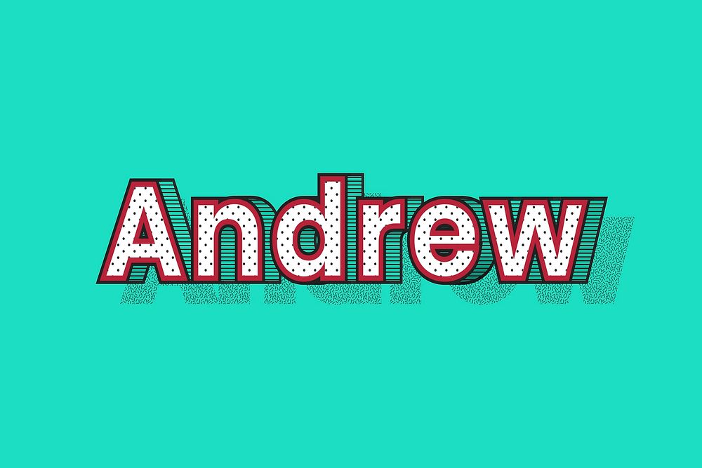 Male name Andrew typography text