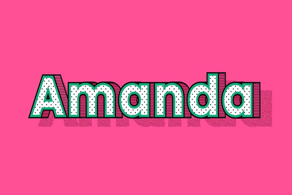 Amanda name dotted pattern font typography 