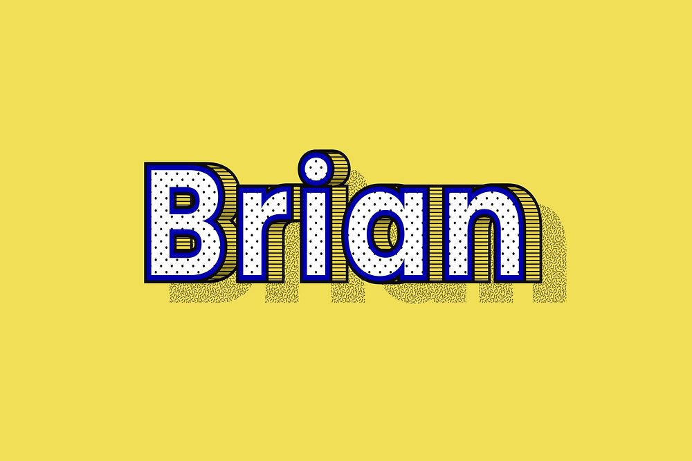Brian name dotted pattern font typography