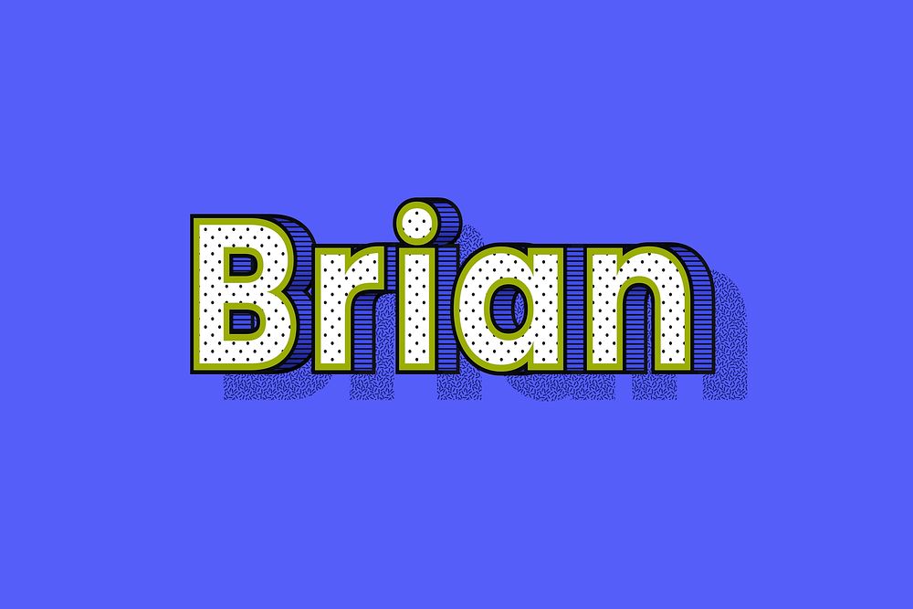 Male name Brian typography text