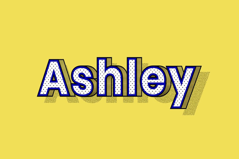 Ashley name dotted pattern font typography