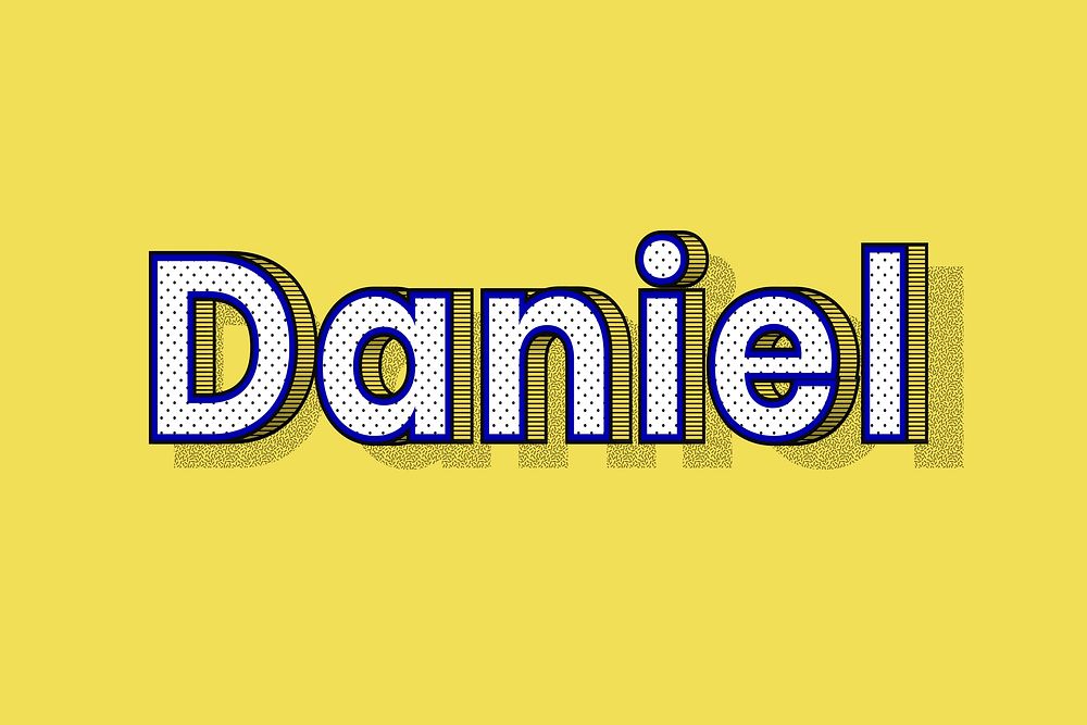 Daniel name dotted pattern font typography