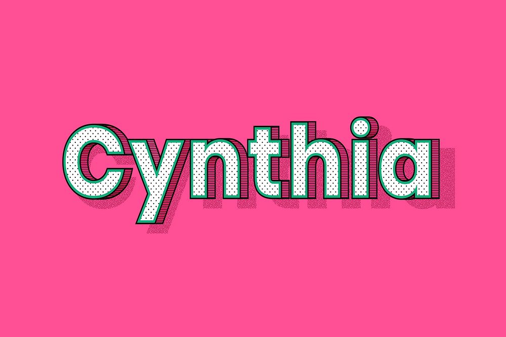 Female name Cynthia typography text
