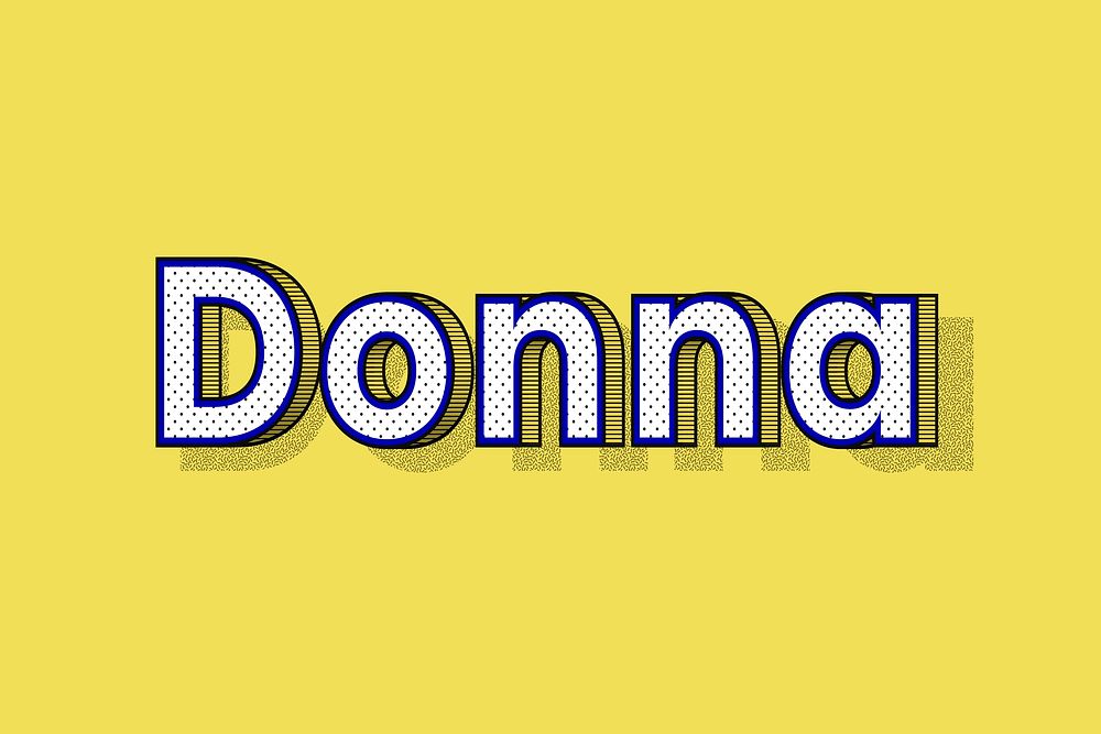 Donna name dotted pattern font typography