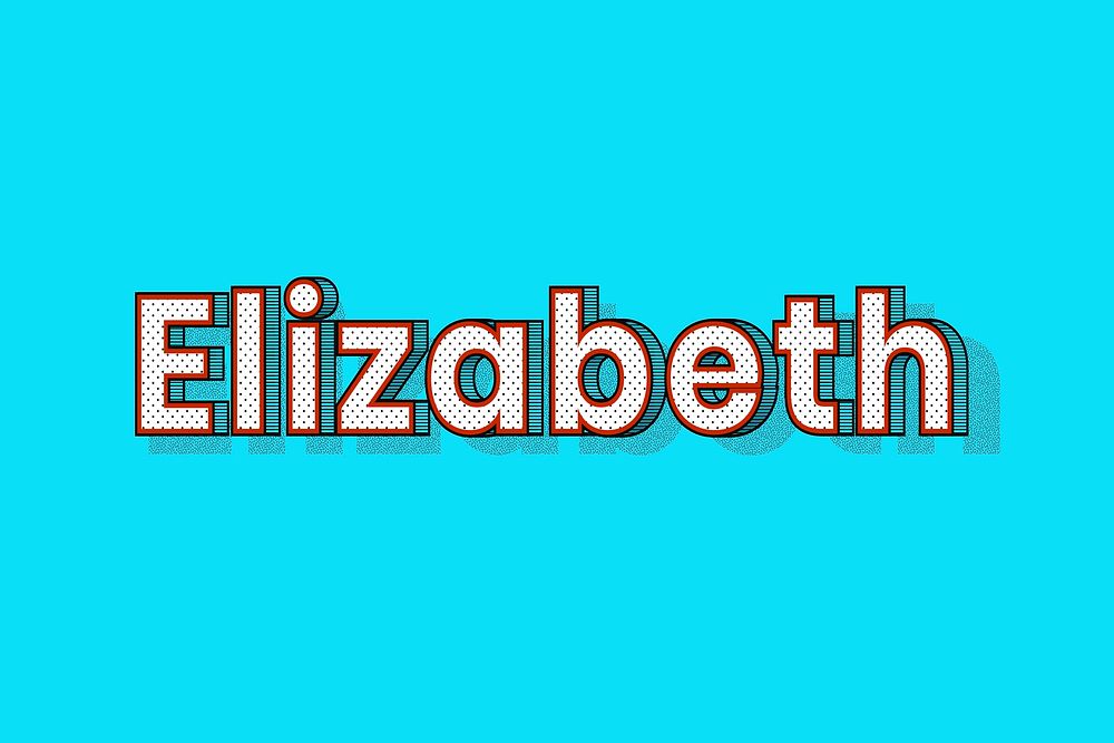 Elizabeth name dotted pattern font typography
