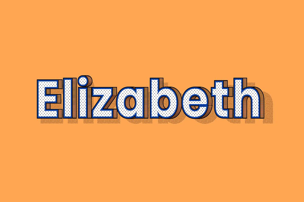 Elizabeth female name retro polka dot lettering