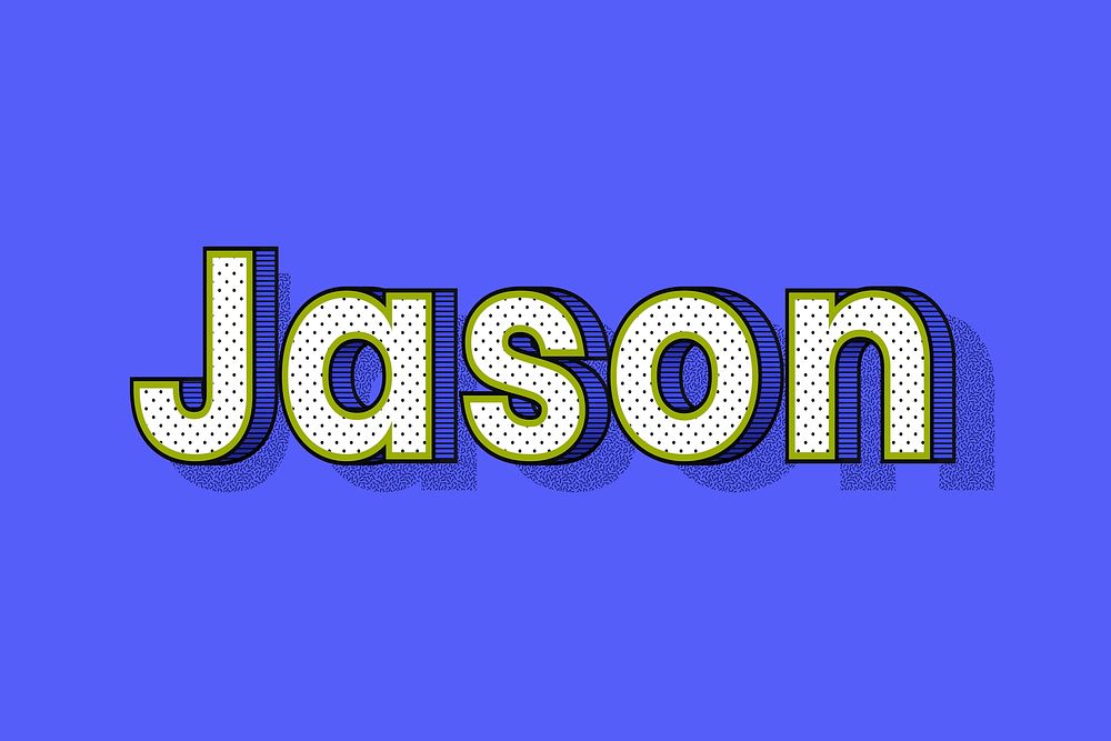Jason name dotted pattern font typography