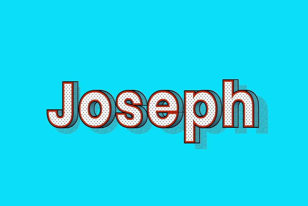 Joseph name dotted pattern font typography