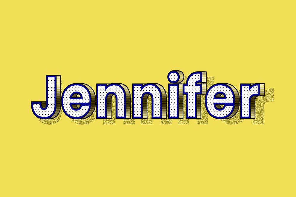 Jennifer name halftone shadow style typography