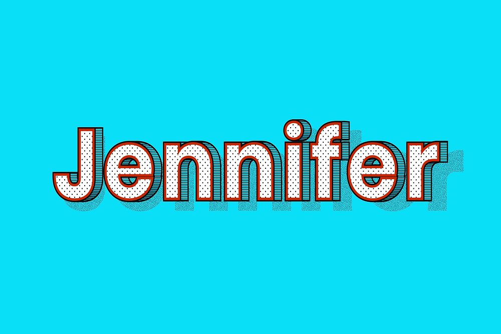 Dotted Jennifer female name retro