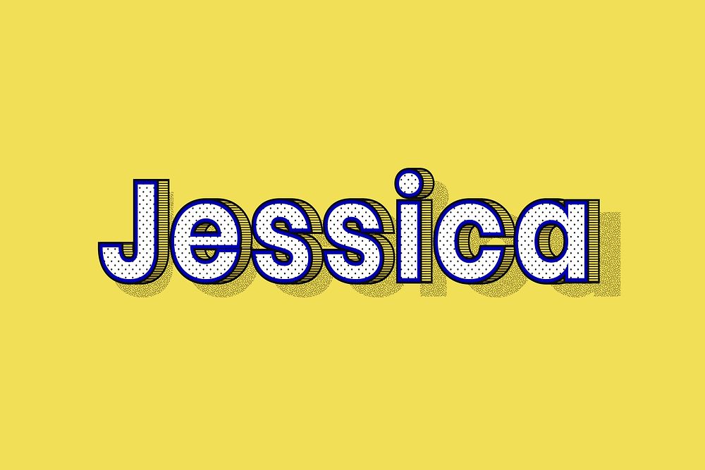 Dotted Jessica female name retro 