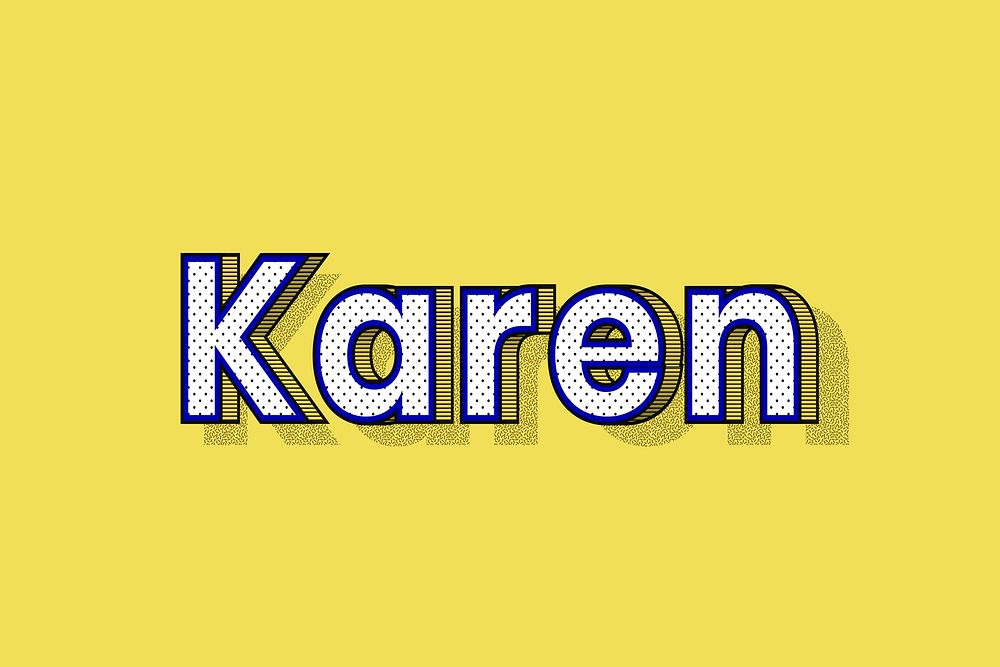 Karen name dotted pattern font typography