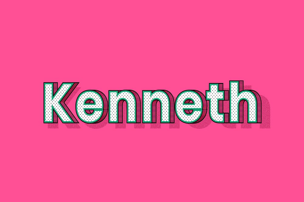 Kenneth name dotted pattern font typography