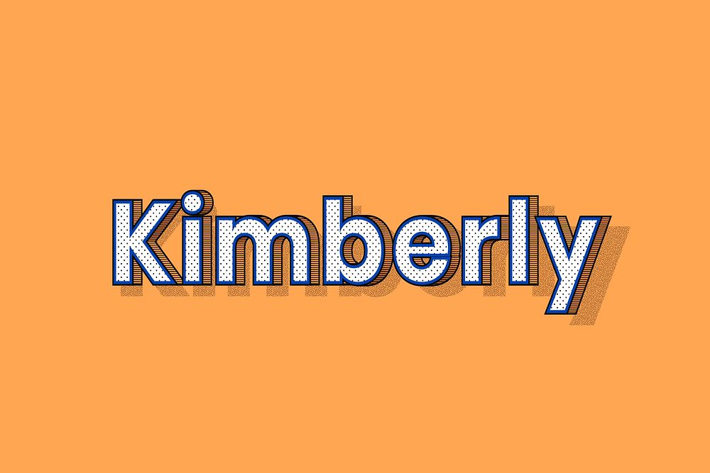 Kimberly name halftone shadow style typography