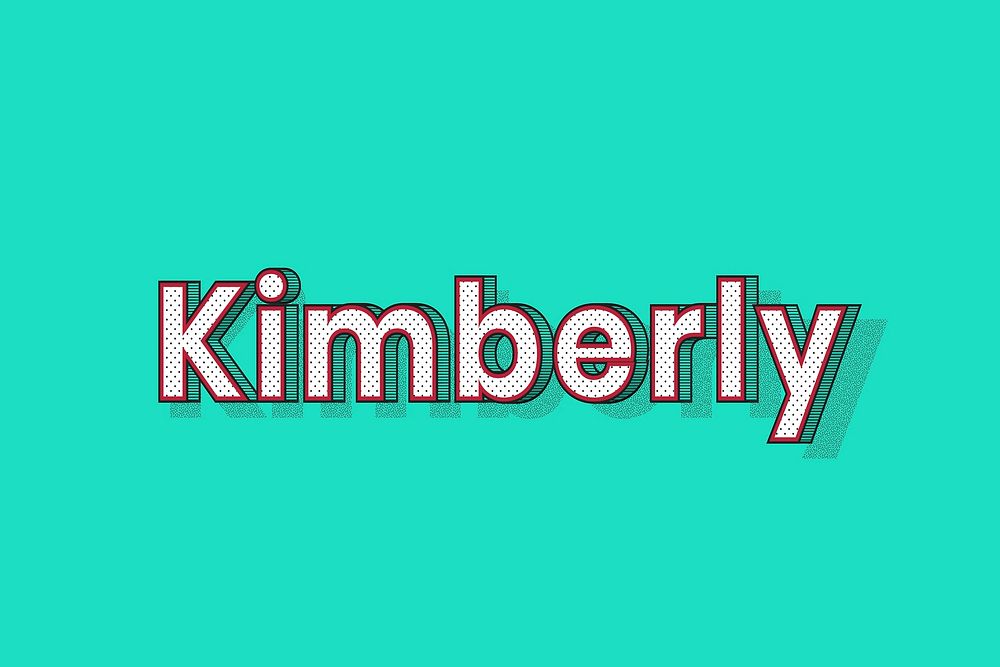 Kimberly name dotted pattern font typography