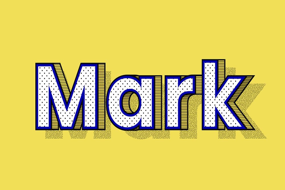 Mark name lettering font shadow retro typography