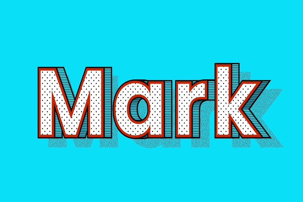 Mark name dotted pattern font typography