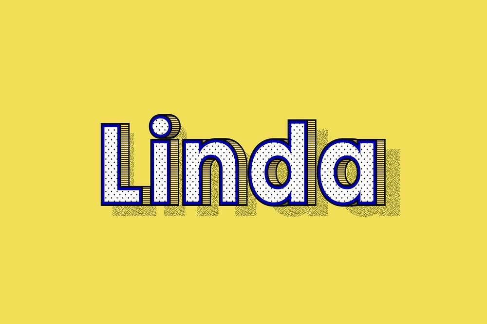 Linda name dotted pattern font typography