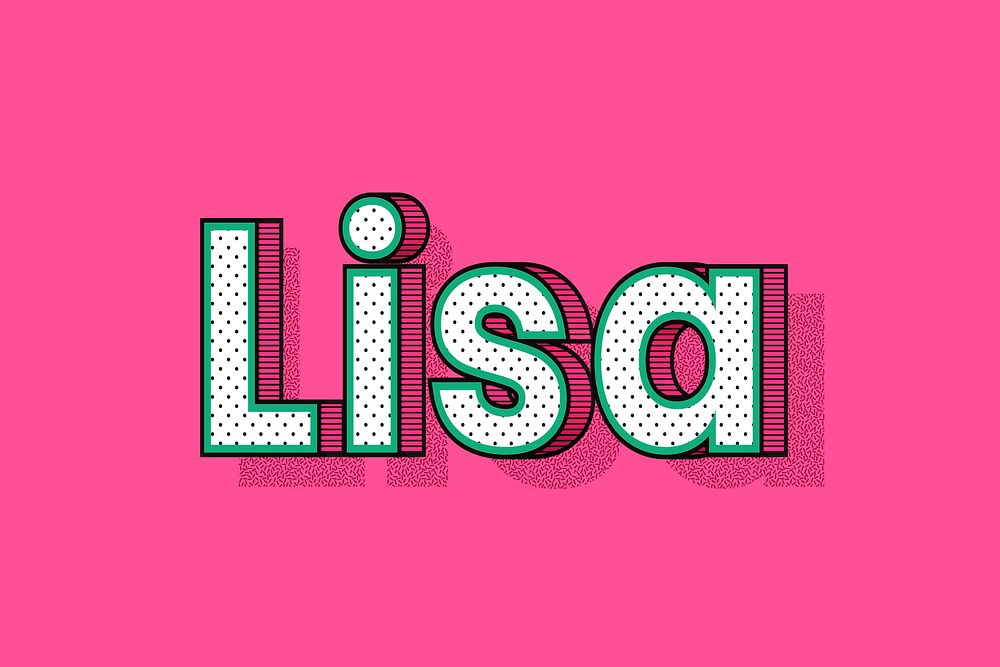 Lisa female name retro polka dot lettering