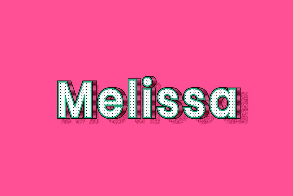 Melissa name dotted pattern font typography