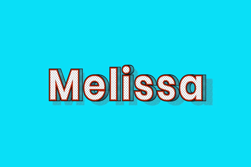 Melissa female name retro polka dot lettering