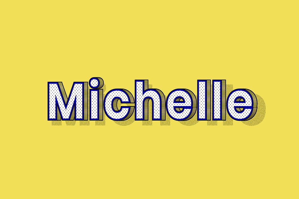 Michelle name dotted pattern font typography