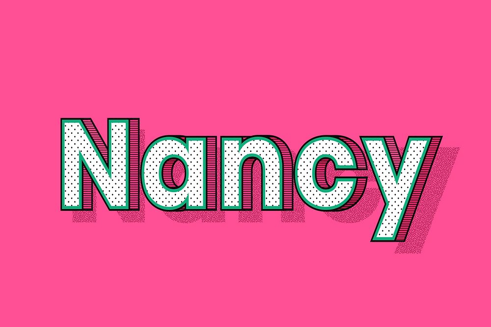 Nancy name dotted pattern font typography
