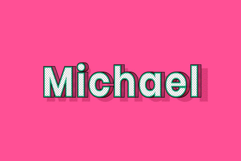 Michael male name retro polka dot lettering