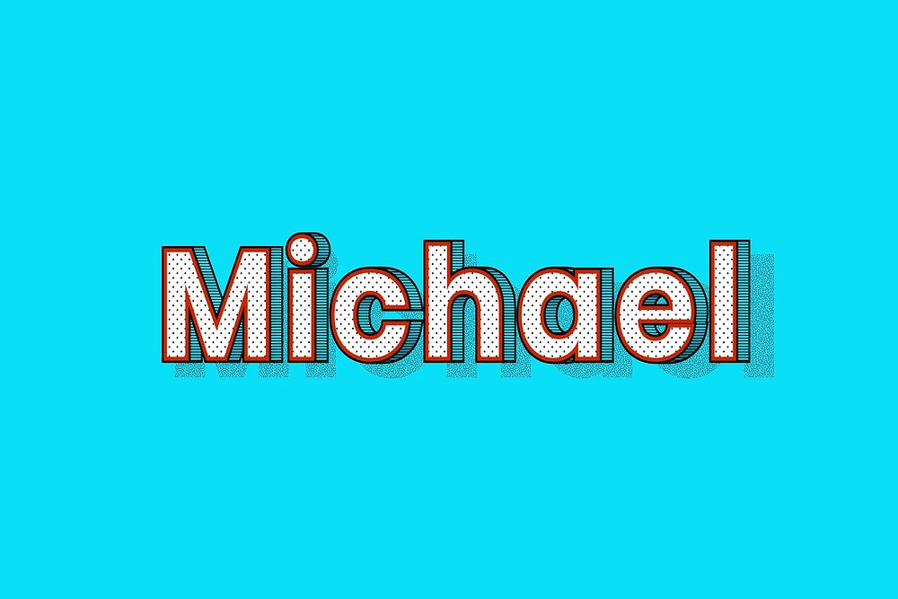 Michael name dotted pattern font typography