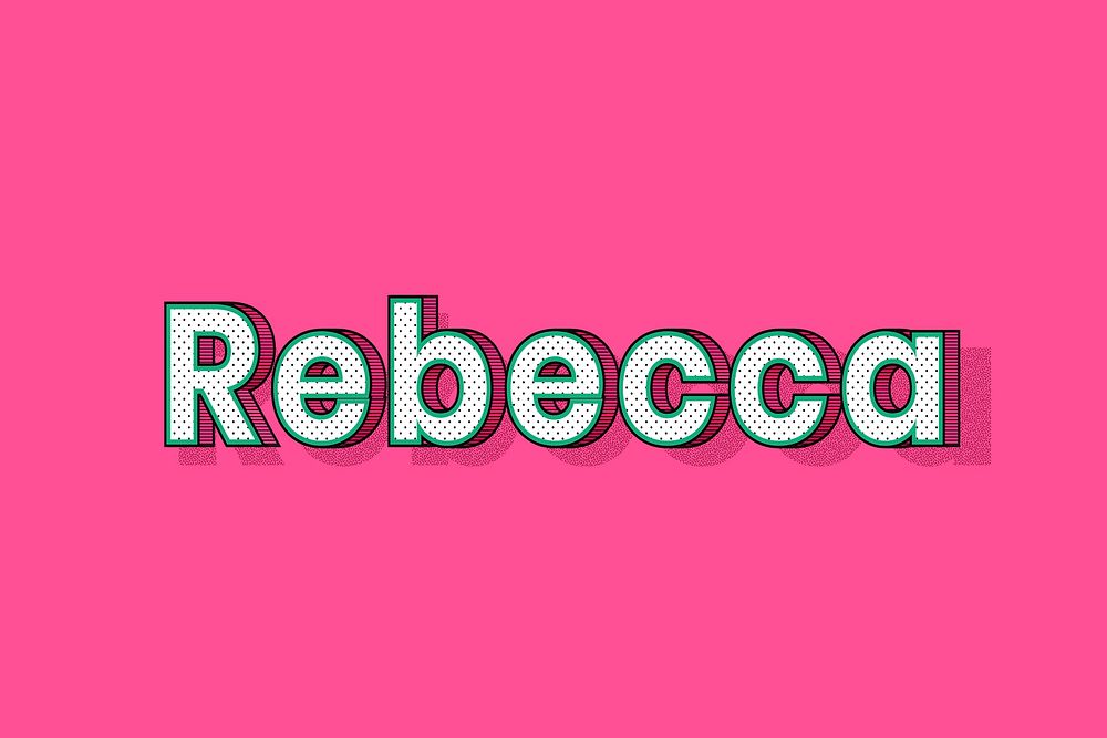 Female name Rebecca typography lettering