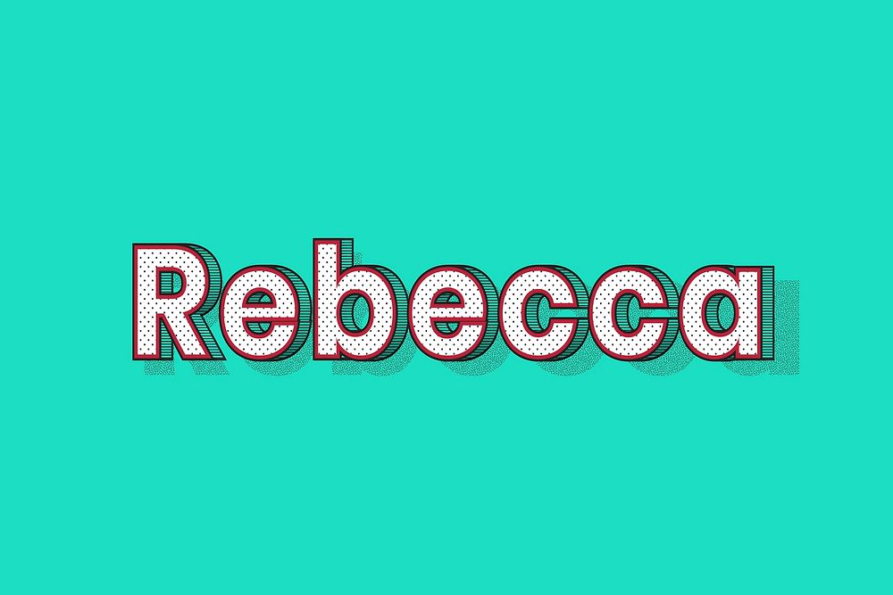 Rebecca female name retro polka dot lettering