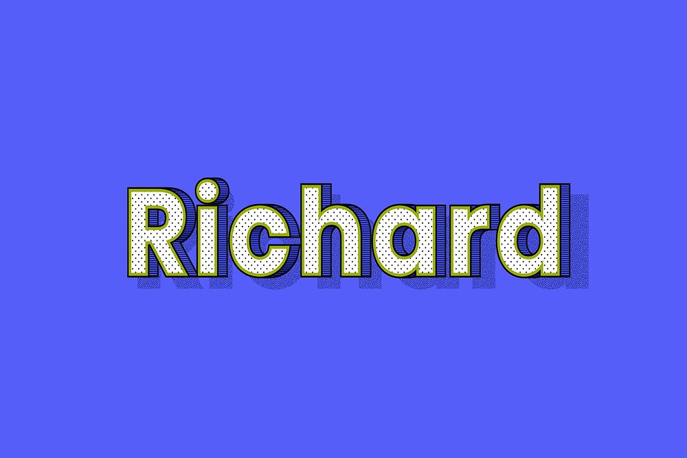 Richard name dotted pattern font typography
