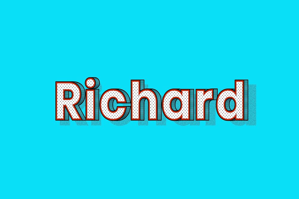 Richard name halftone shadow style typography