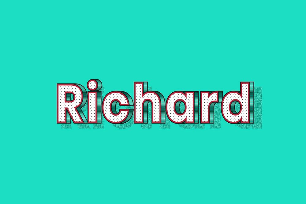 Richard name lettering font shadow retro typography