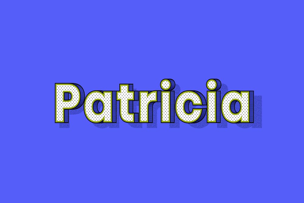 Patricia female name retro polka dot lettering