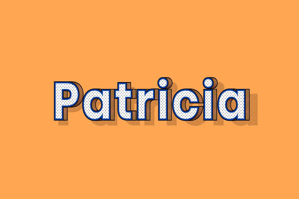 Patricia name lettering font shadow retro typography