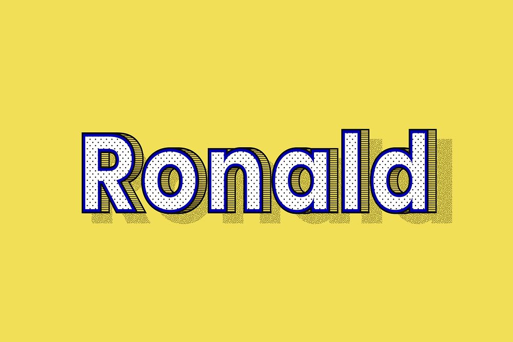 Ronald name lettering font shadow retro typography