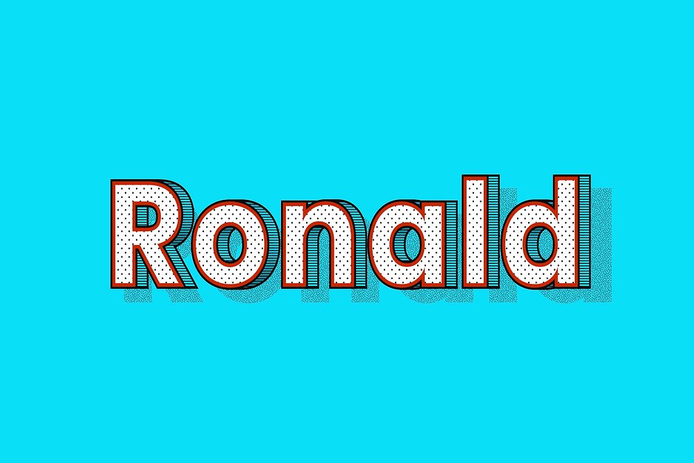Ronald name dotted pattern font typography