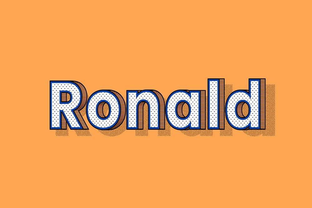 Ronald male name retro polka dot lettering