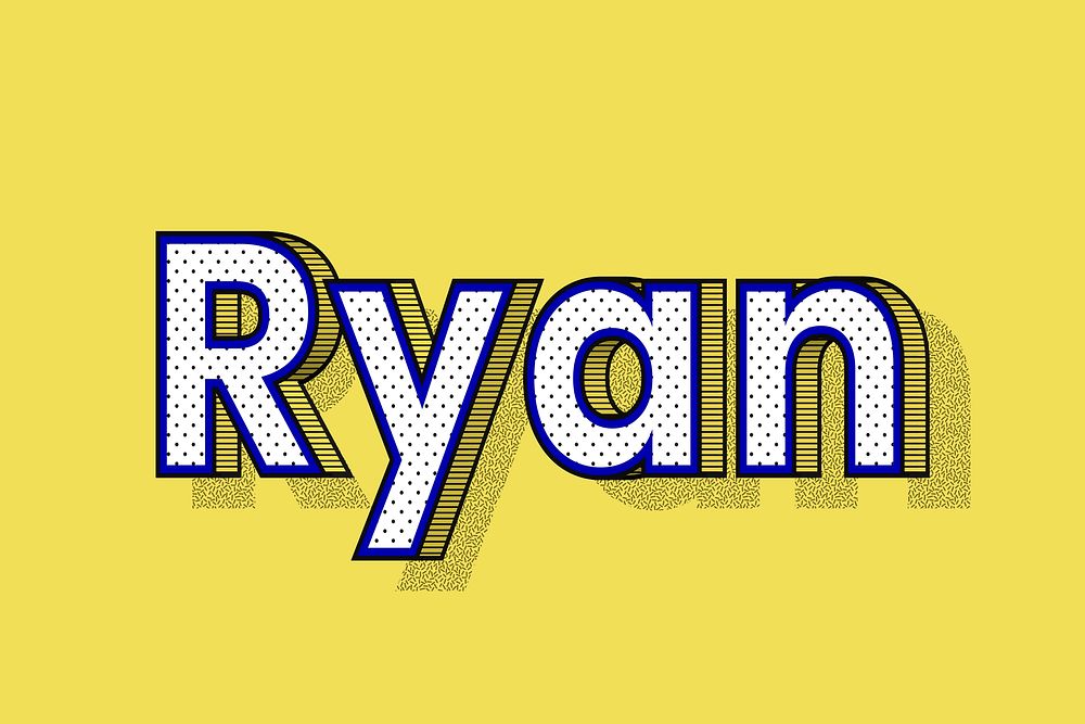 Ryan name dotted pattern font typography