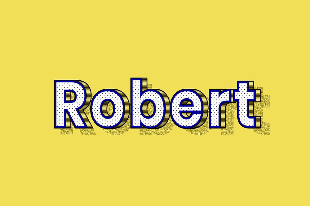 Robert name lettering font shadow retro typography