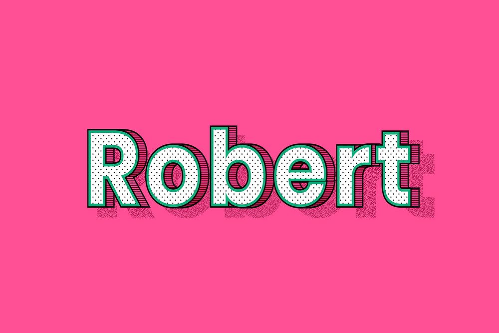Robert name halftone shadow style typography