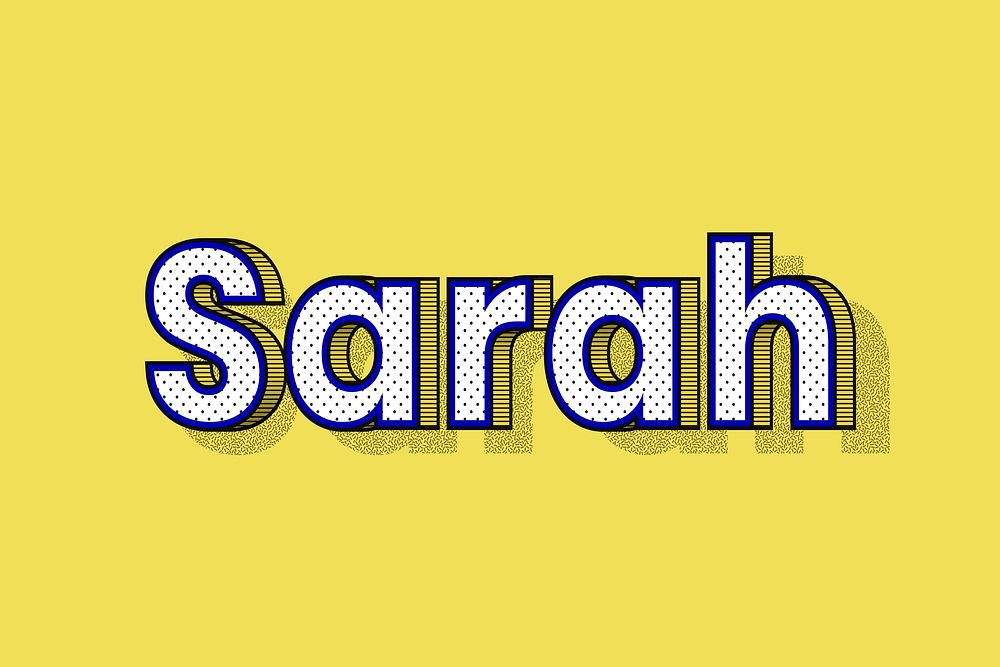 Dotted Sarah female name retro