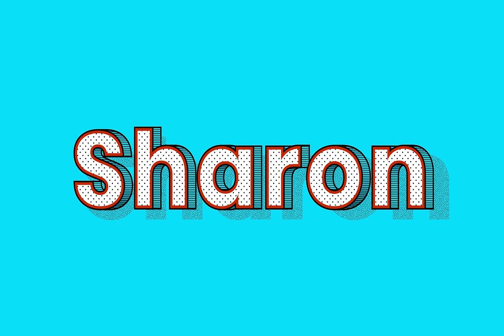 Sharon name dotted pattern font typography