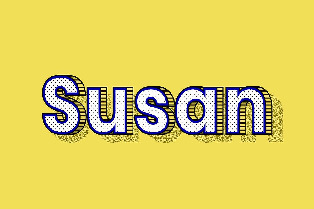 Female name Susan typography lettering