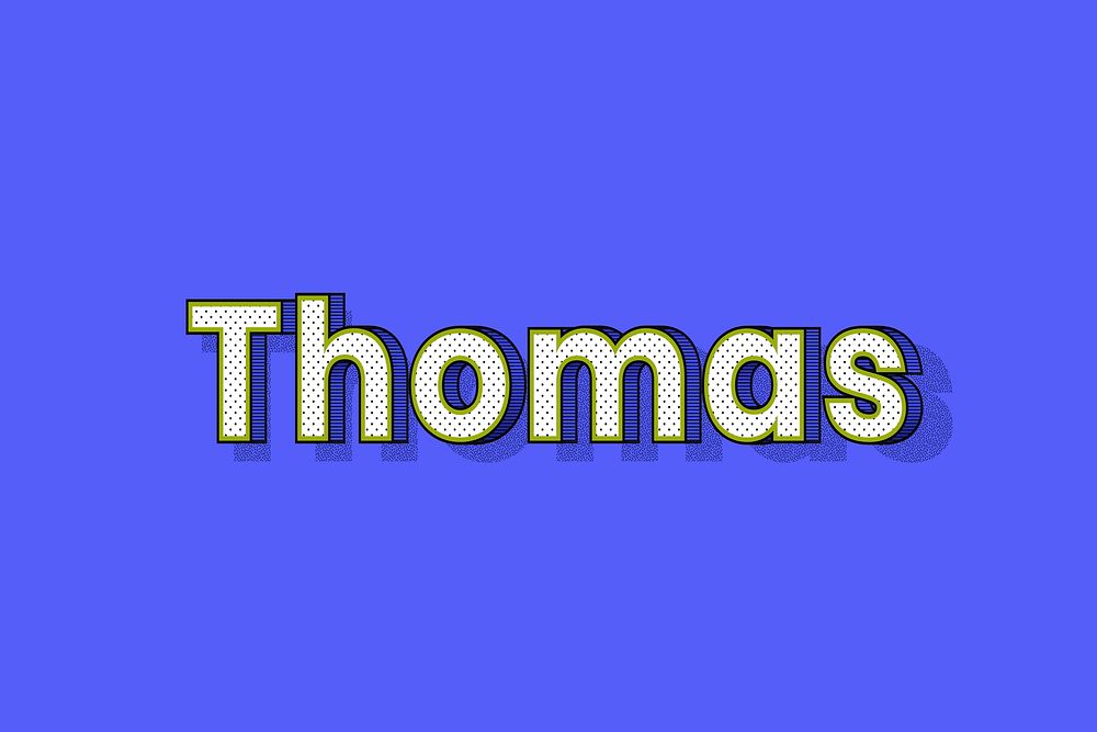 Thomas male name retro polka dot lettering