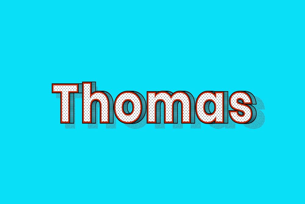 Thomas name dotted pattern font typography