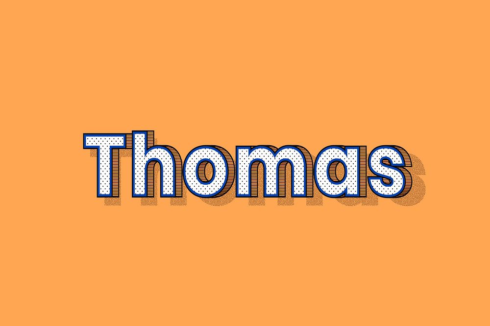 Male name Thomas typography lettering