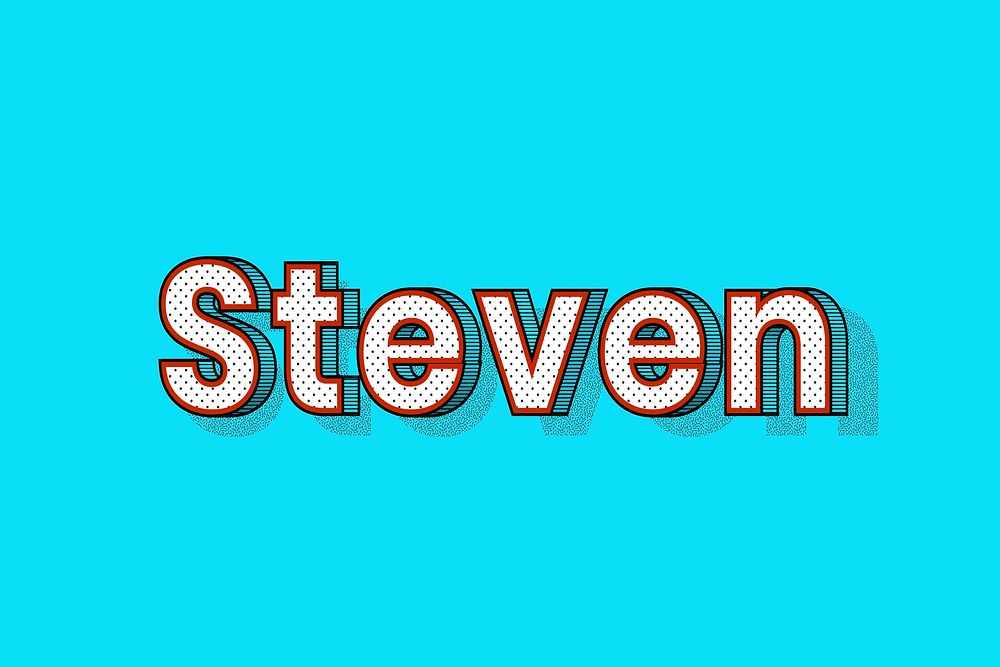 Steven male name retro polka dot lettering