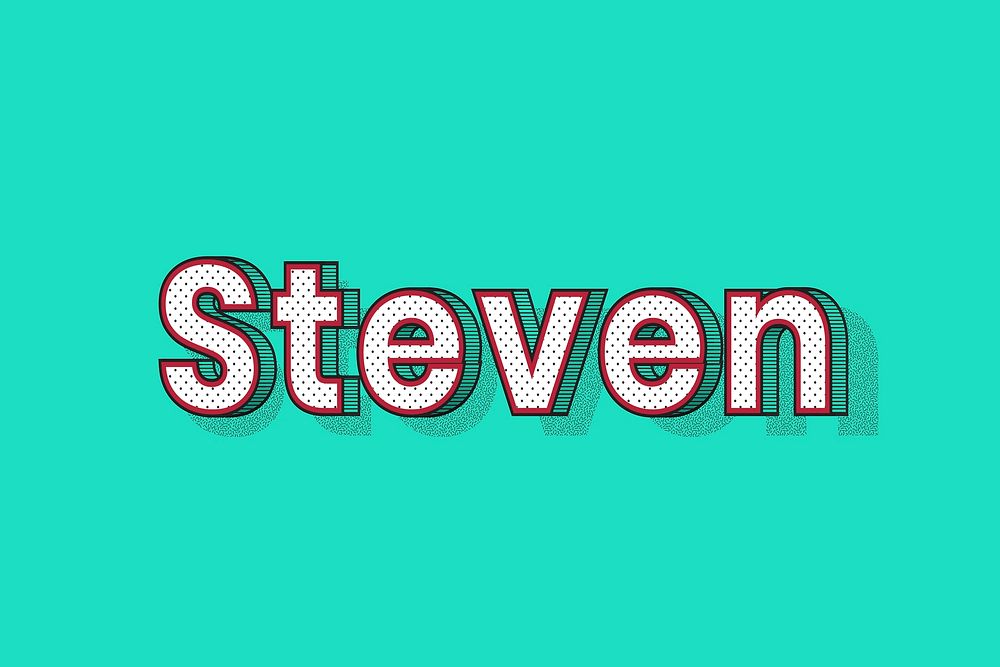 Male name Steven typography lettering